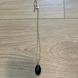 Lia Sophia Elegant Black and Gold Pendant Necklace